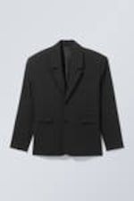 Schwarz - Einreihiger Oversize-Blazer - 0