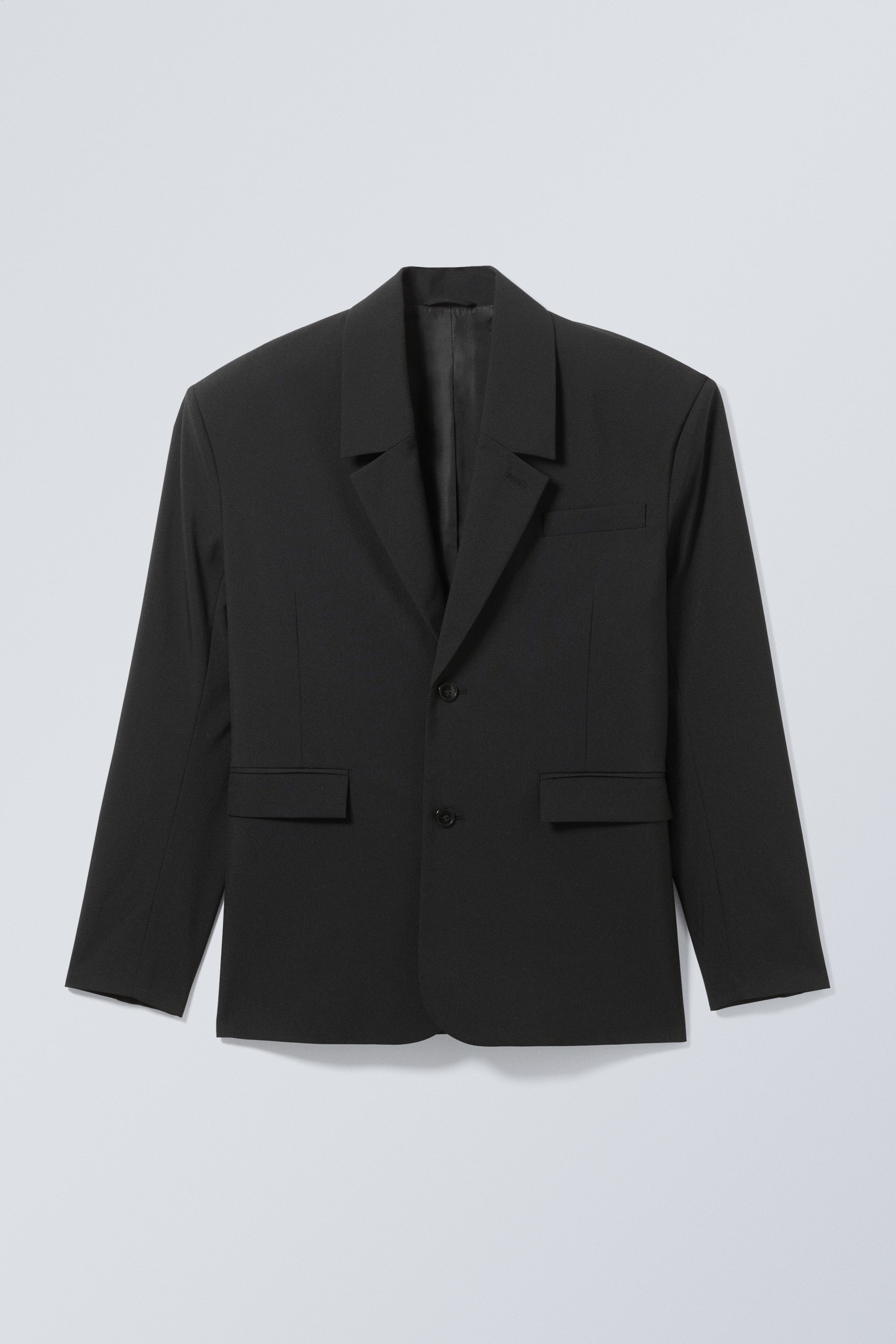 Schwarz - Einreihiger Oversize-Blazer - 0
