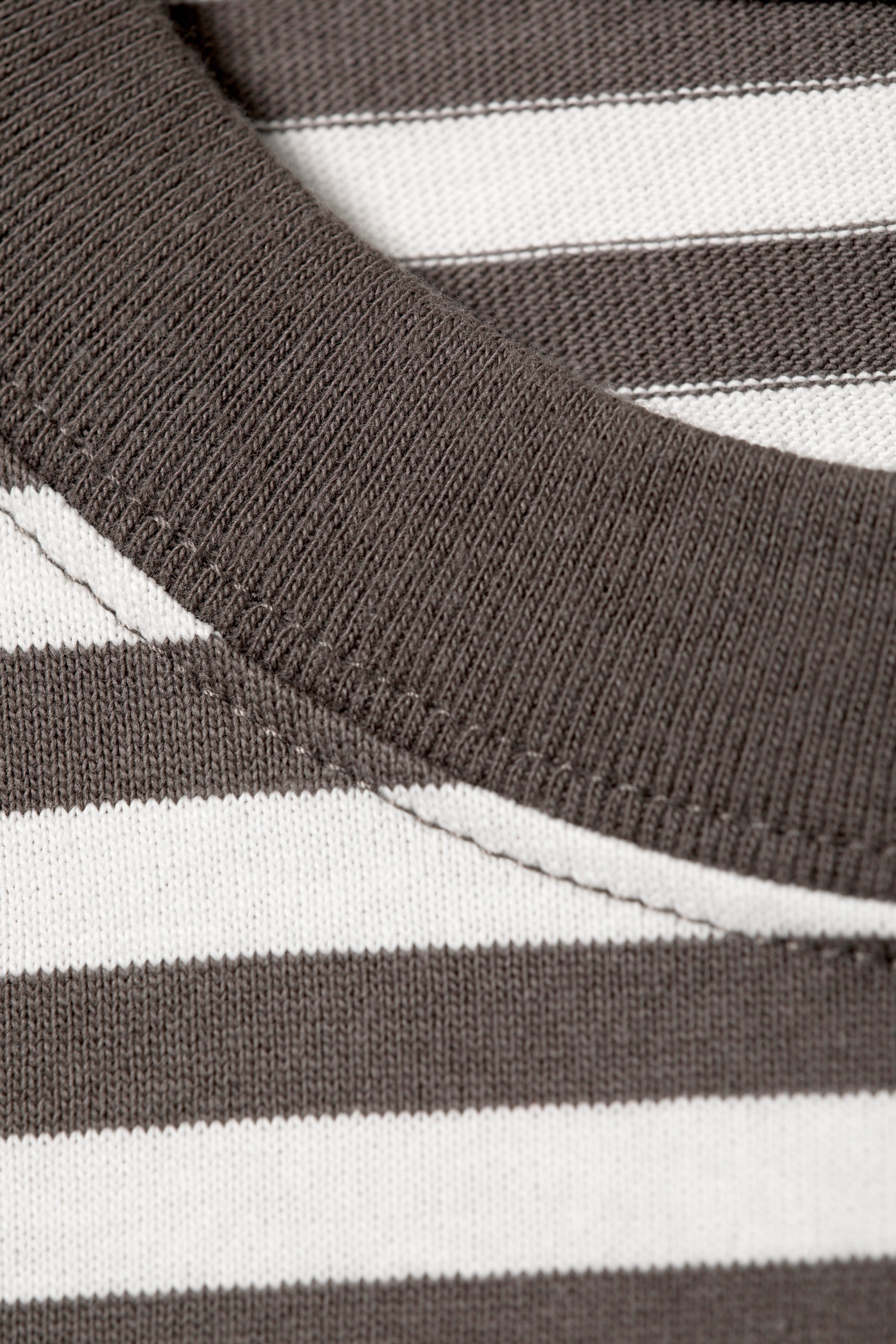 White - Brown Stripes - Loose Boxy Long-Sleeved T-shirt - 4