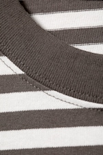 White - Brown Stripes - Loose Boxy Long-Sleeved T-shirt - 4