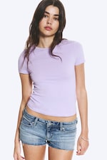 Light Lilac - Eng anliegendes Mini-T-Shirt - 0