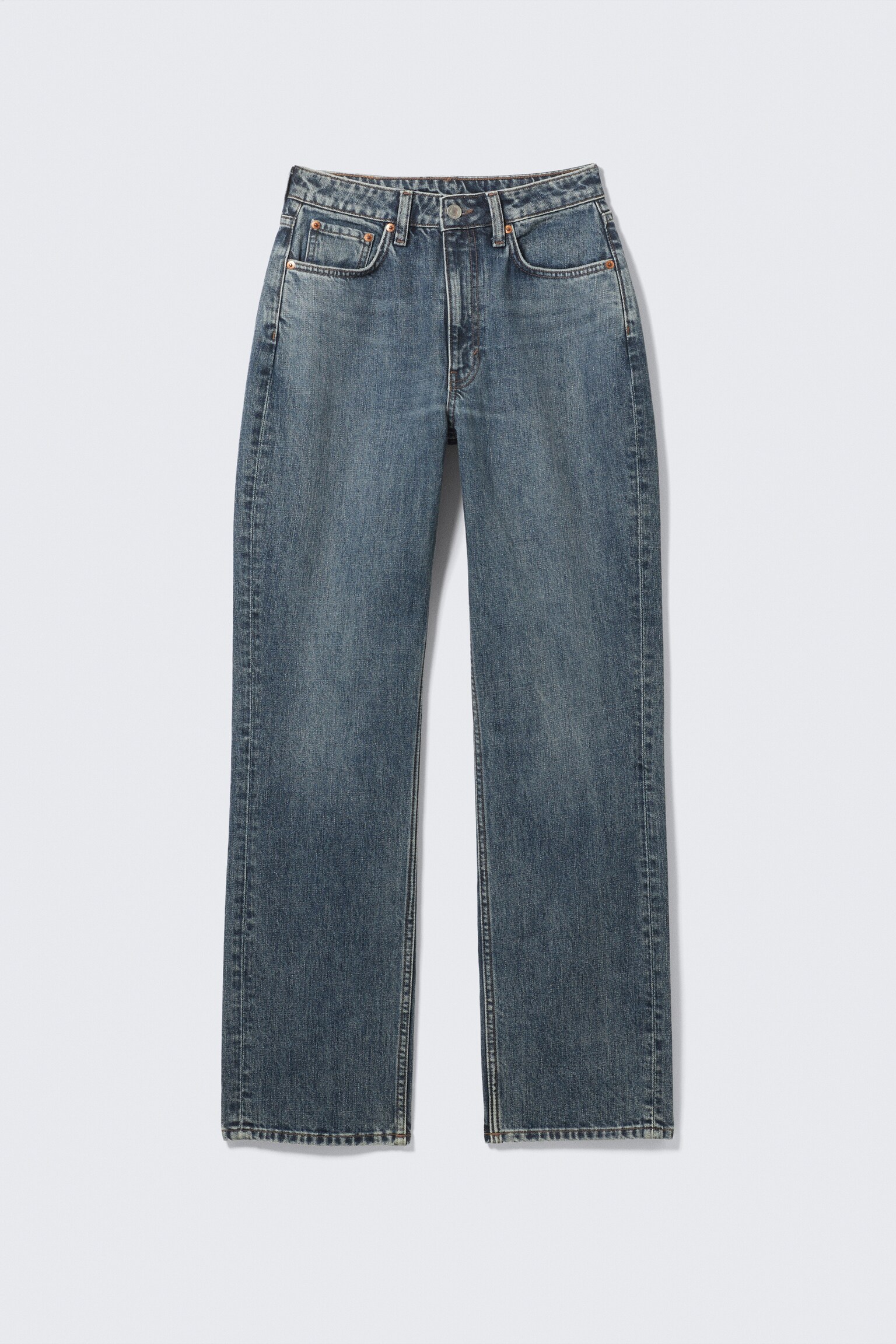 Resolute Curve High Waisted Regular Straight Jeans - Second Blue - Medium Blue/Tuned Black - Black/Blue Rinse - Dark Blue - 2