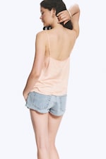 Light Dusty Peach - Satin Lace Top - 2