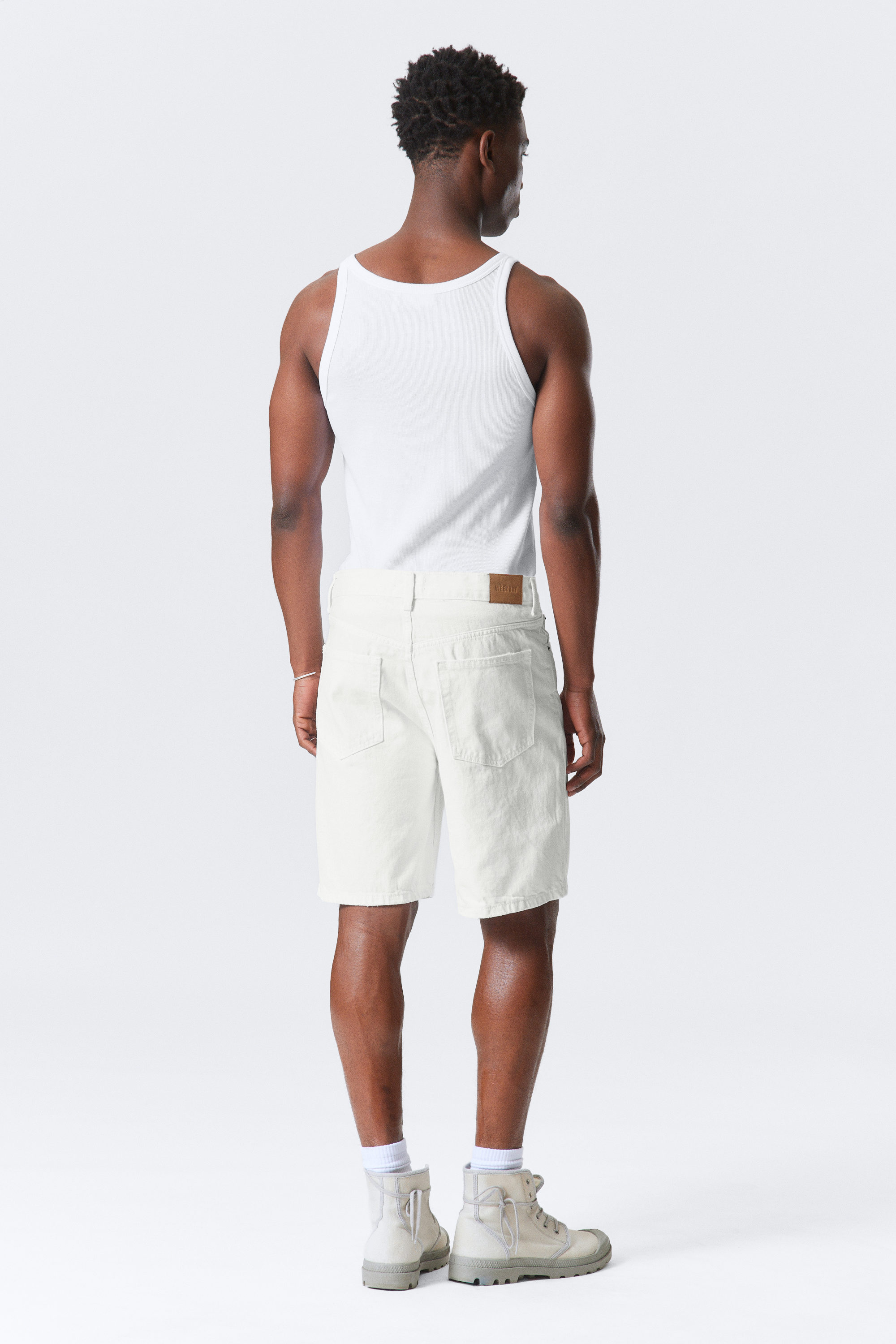 White - Galaxy Denim Shorts - 3
