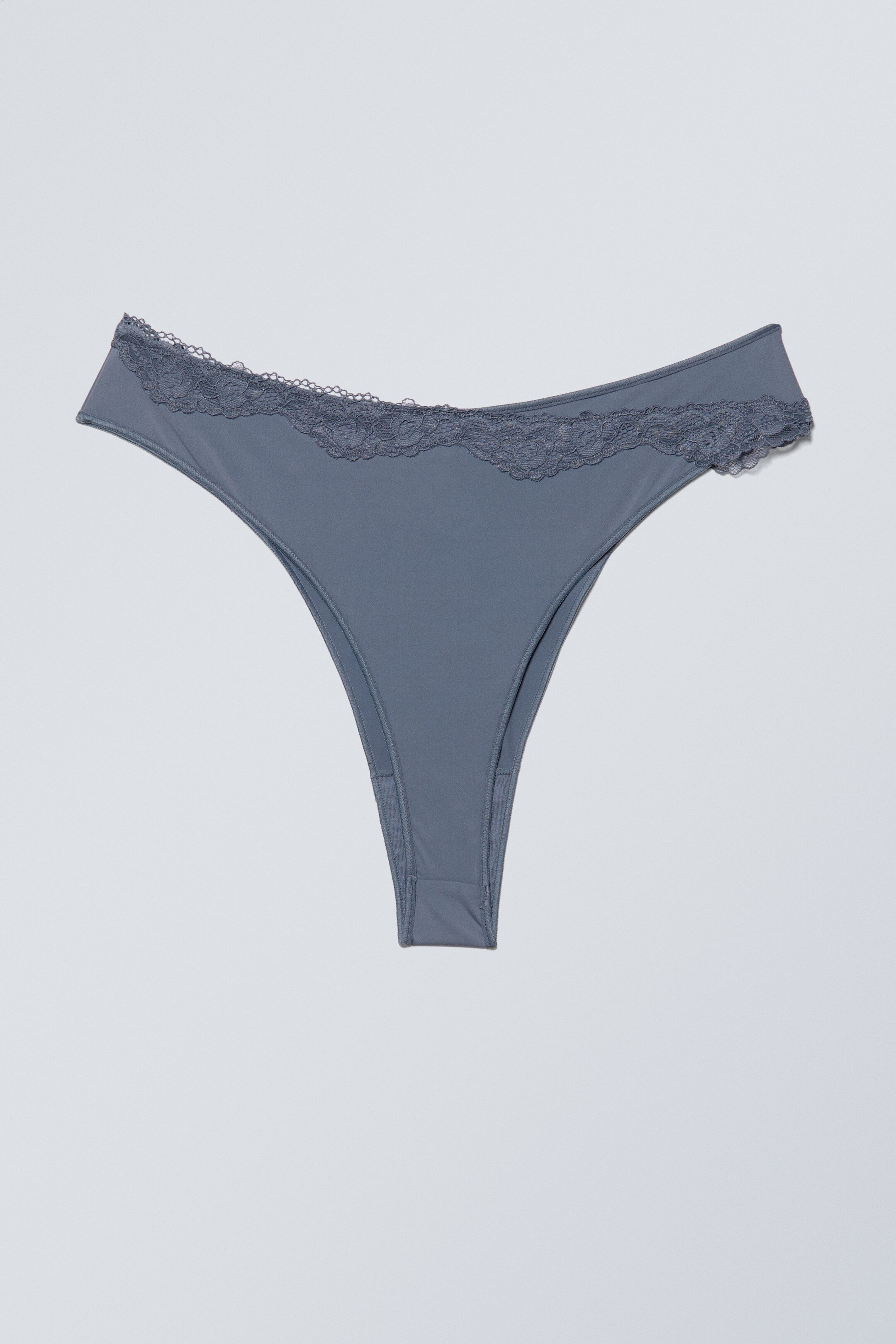 Dusty blue - Cleo Lace Brazilian Briefs - 1