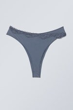 Dusty blue - Cleo Lace Brazilian Briefs - 1