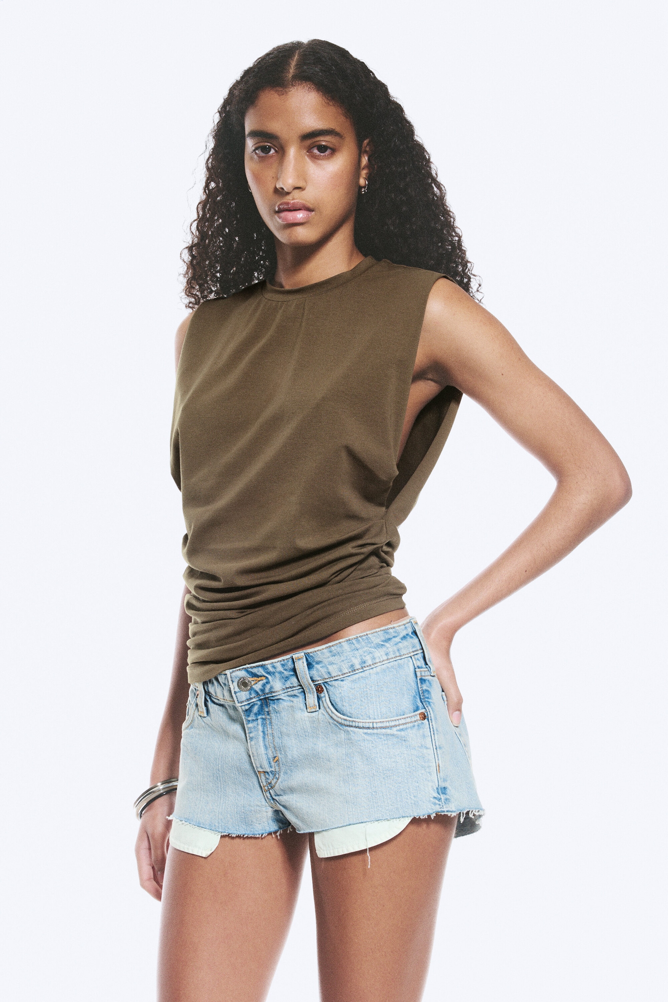 Taupe foncé - Débardeur plissé - 0