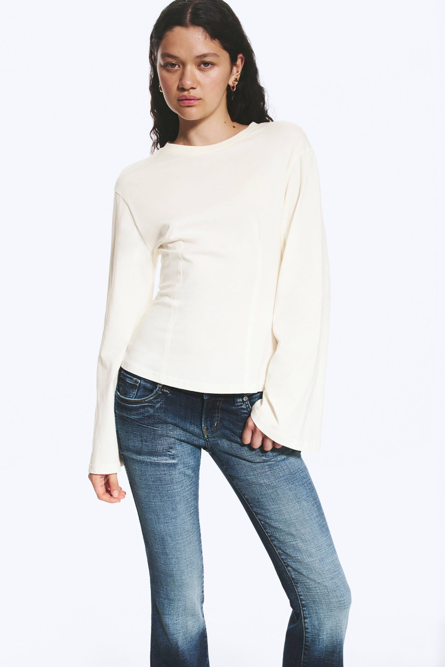 Haut ajusté à manches longues - Blanc cendré/Rose clair/Noir - 6