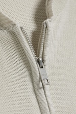Light Dusty Beige - Knitted Zip-through hoodie - 4