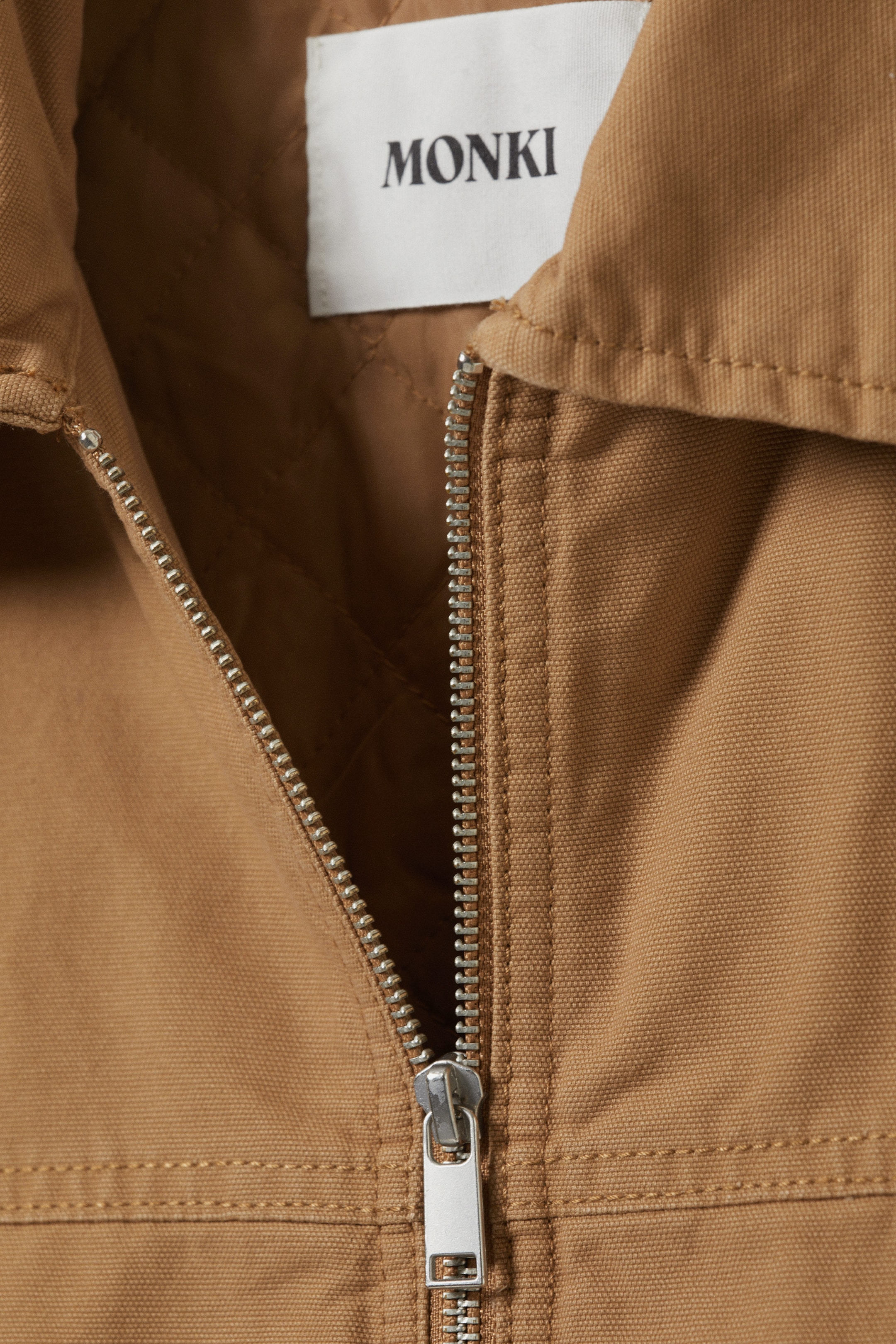 Brown - Lightly Padded Canvas Zip Vest - 4