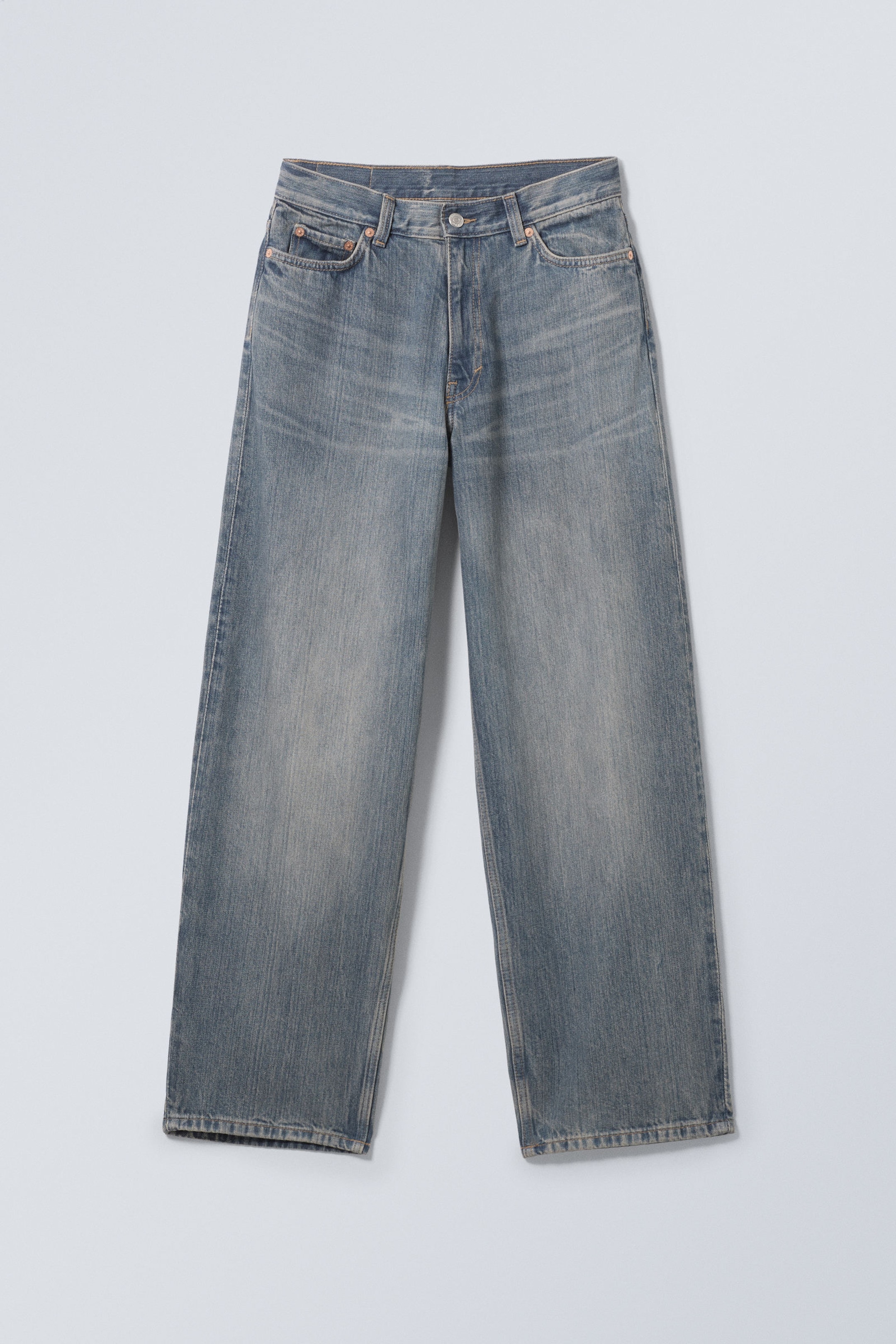 Trove Blue - Medium Blue - Rail Mid Rise Loose Wide Leg Jeans - 1
