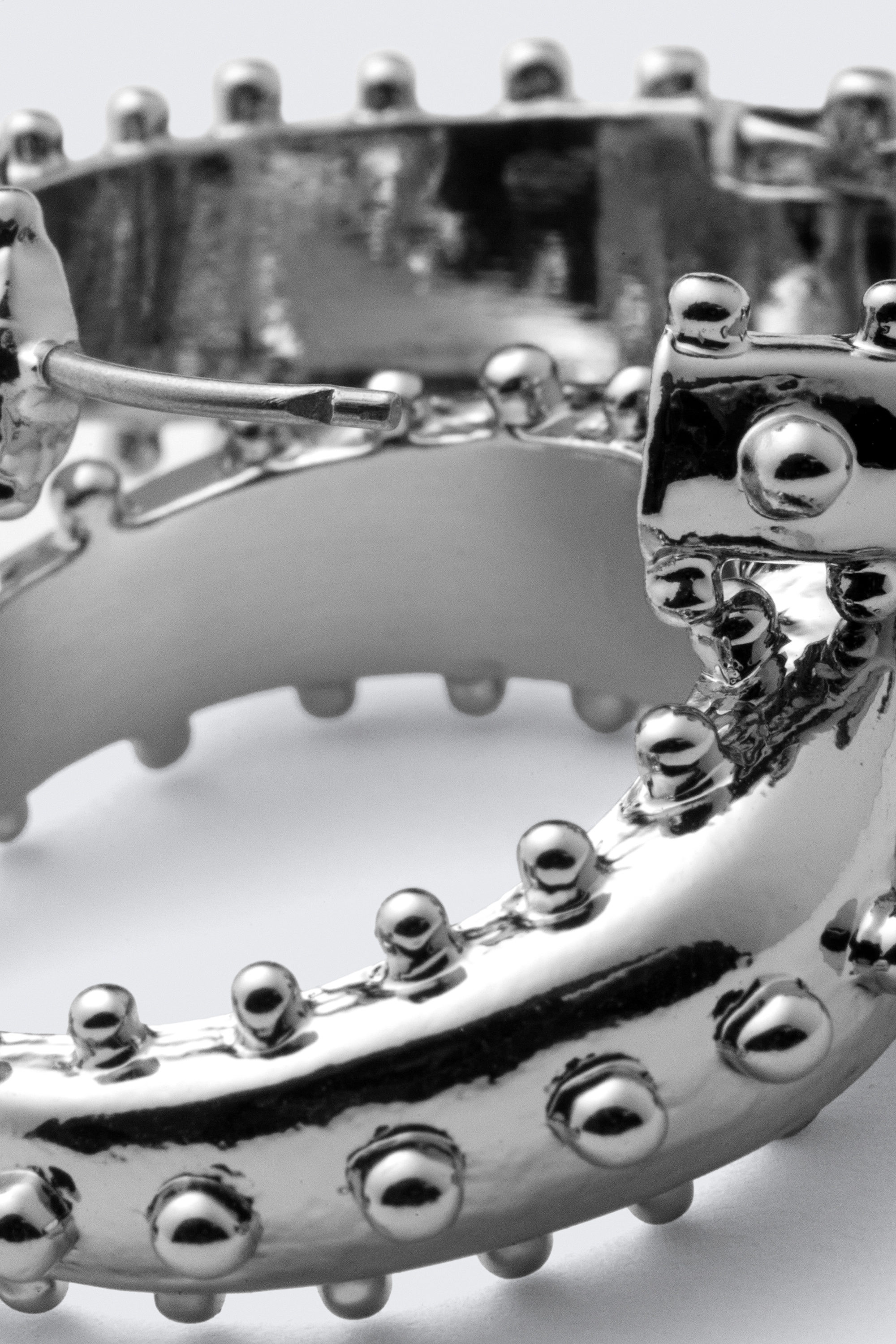 Zilver - Oorringen met stippen - 2