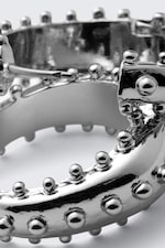 Argent - Boucles d’oreilles créoles à pois - 2