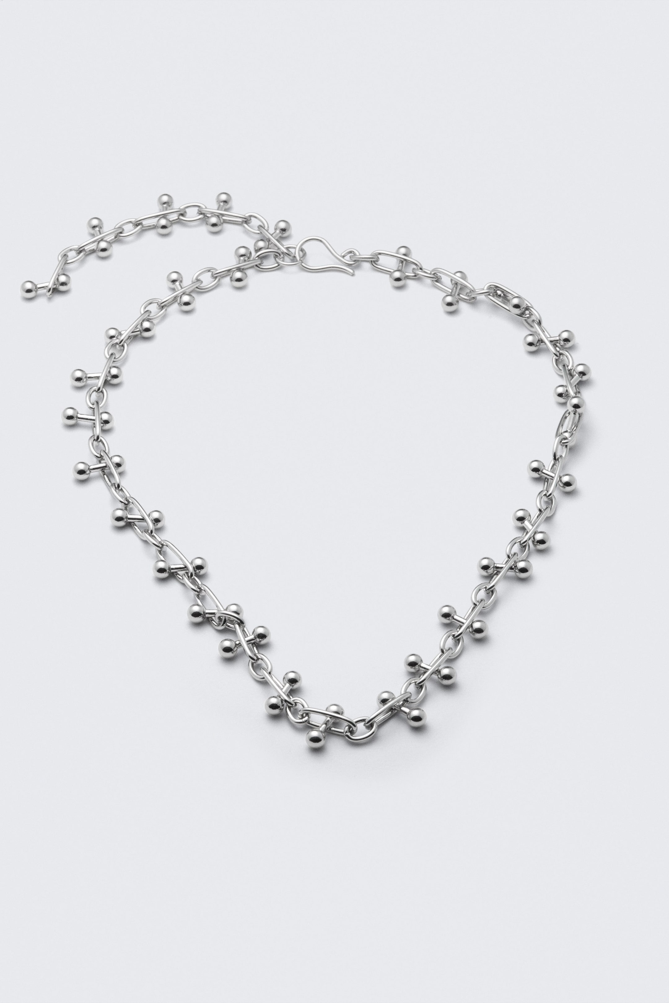 Silber - Barbell-Chain-Halskette - 2