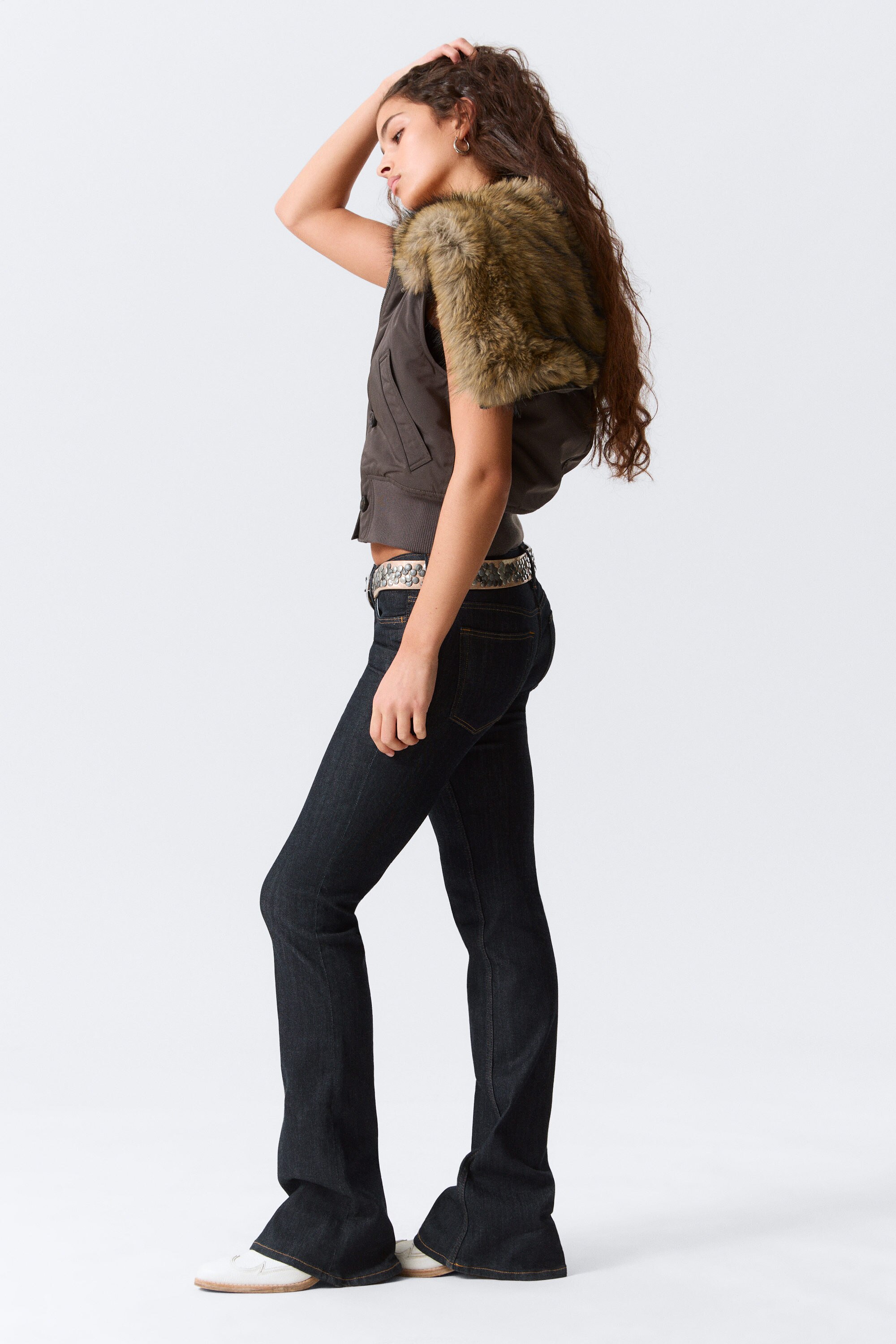 Blue Rinse - Dark Blue - Booty Bei Low Waist Skinny Bootcut Jeans - 4