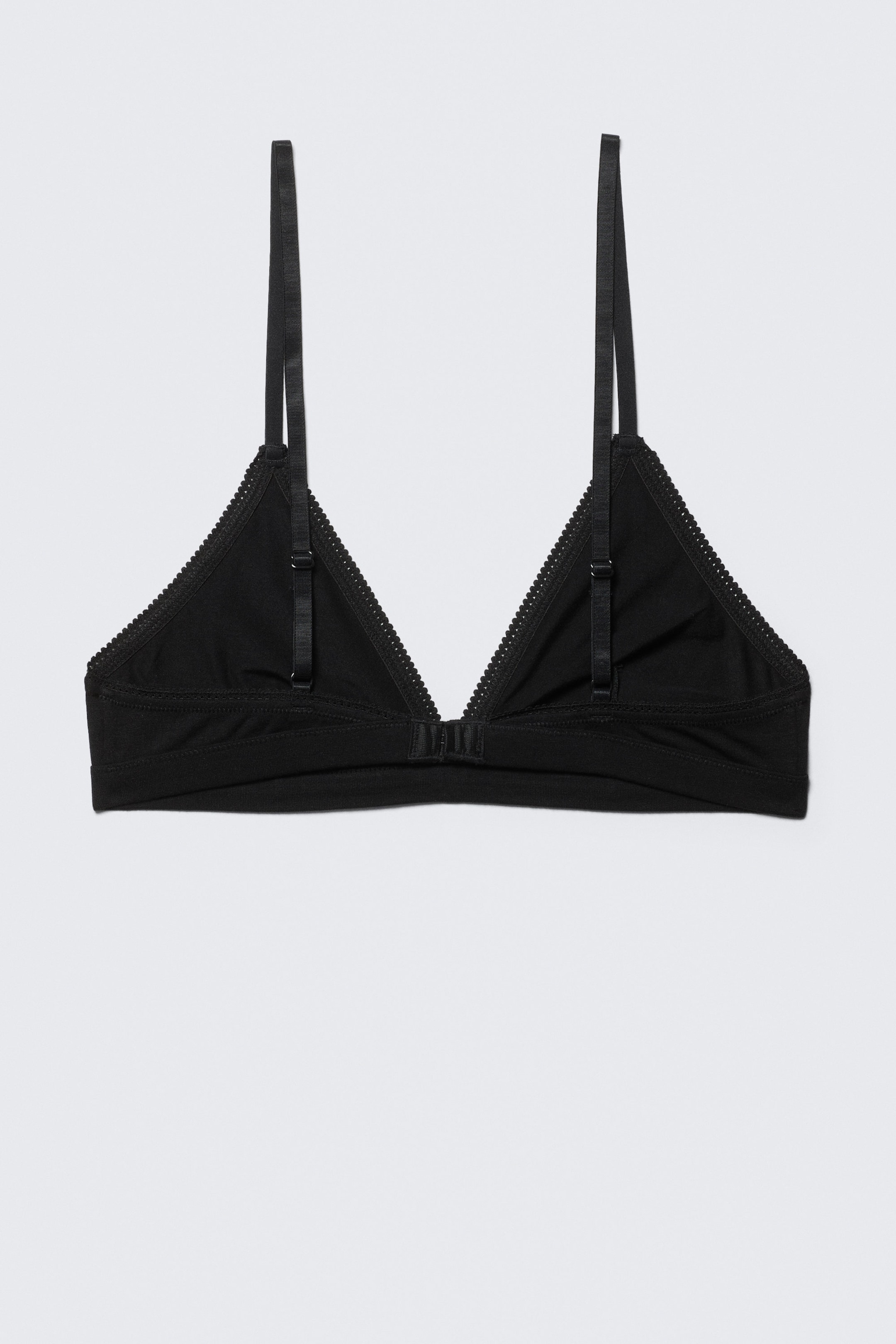 Black - Soft Cotton Triangle Bra - 4