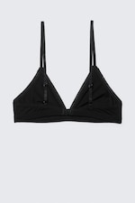 Black - Soft Cotton Triangle Bra - 4