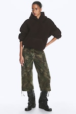 Dark Brown - Wool-blend hoodie - 1