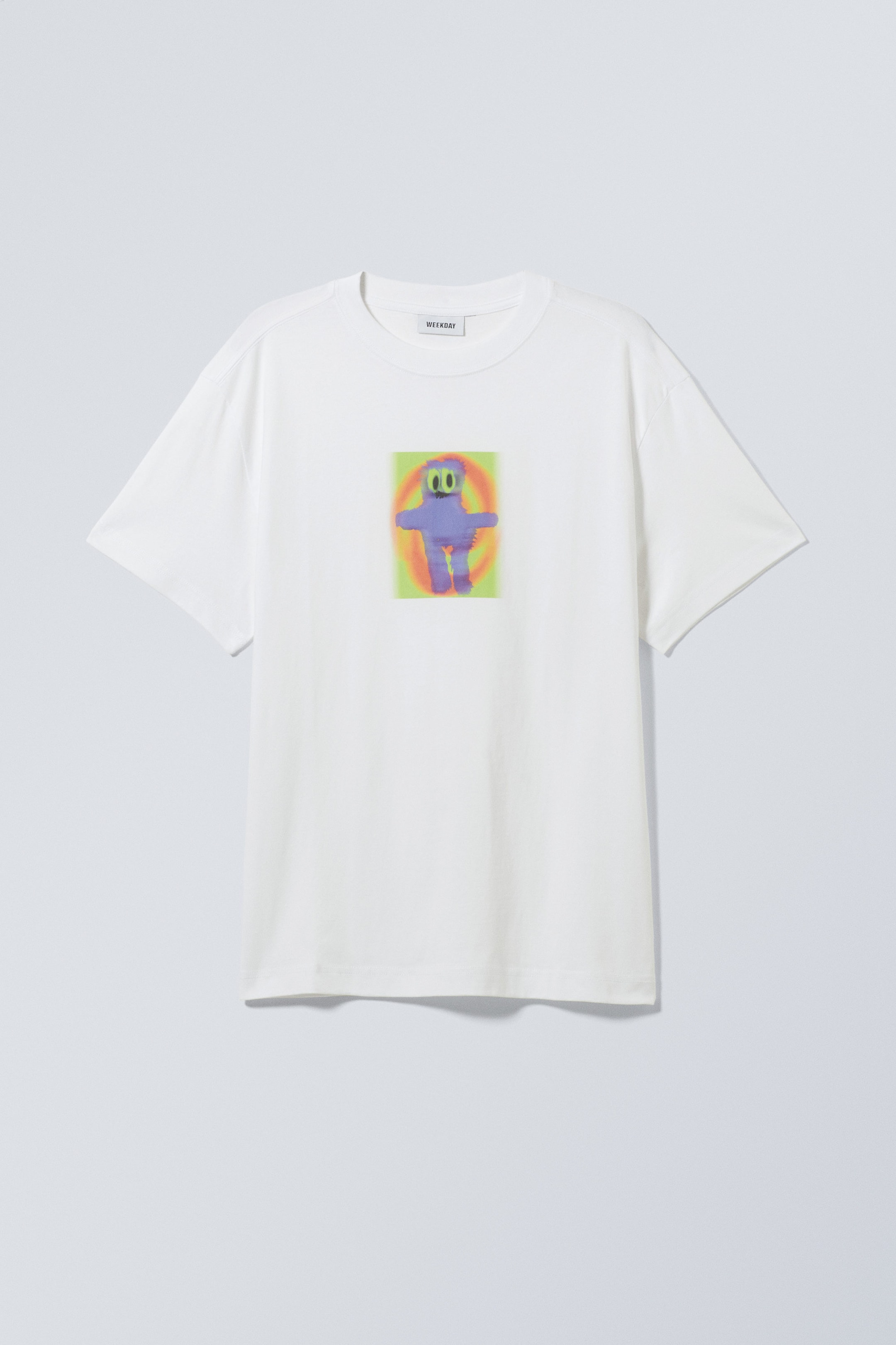 Hypno Purple Monster White - Oversized Graphic Printed T-shirt - 0