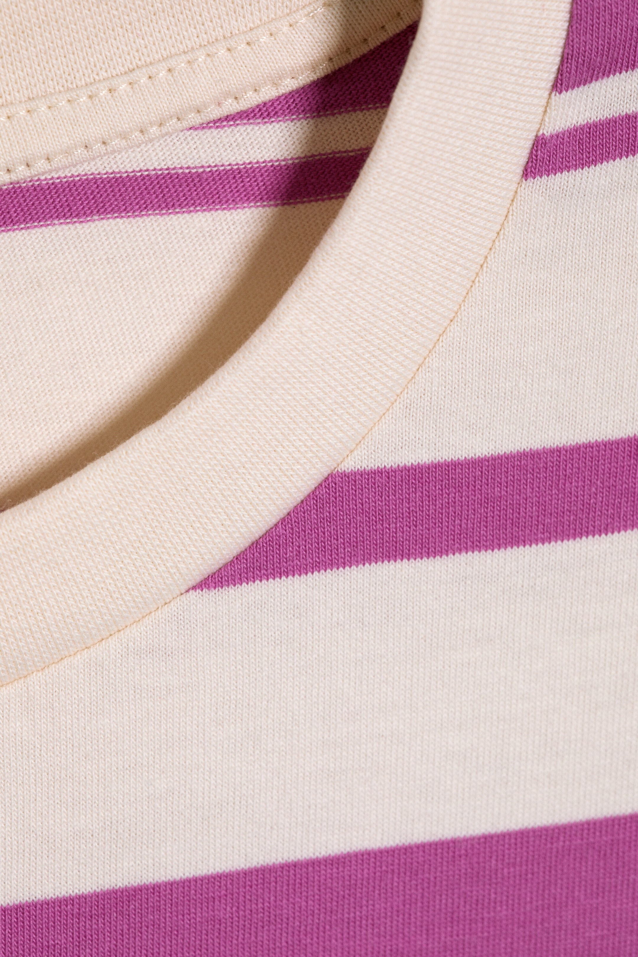 Gestreift Weiß/Pink - Longsleeve-Shirt aus Baumwolle - 4
