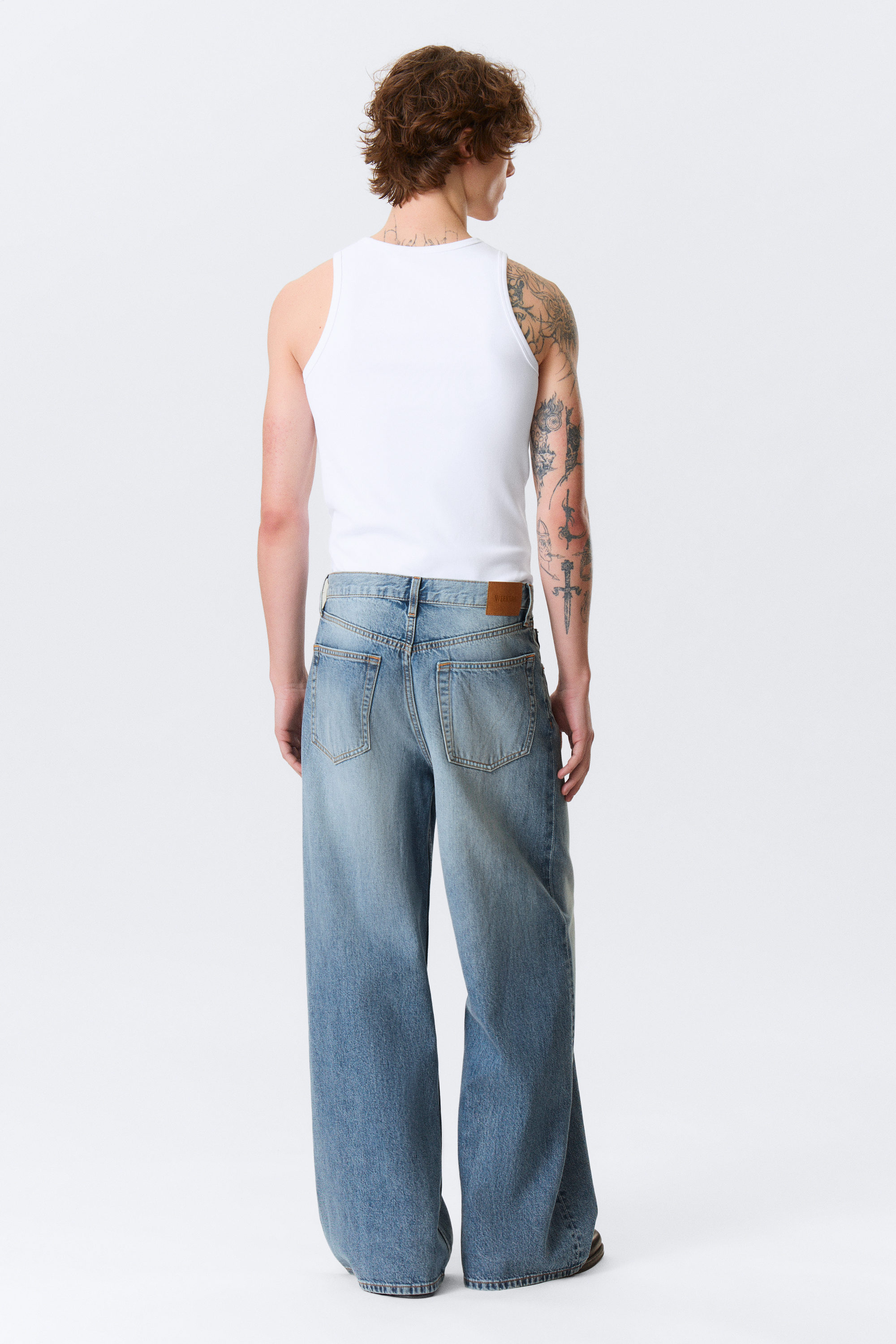 Blue Horses - Mellanblå - Solar Loose Wide Leg Unisex Jeans - 5