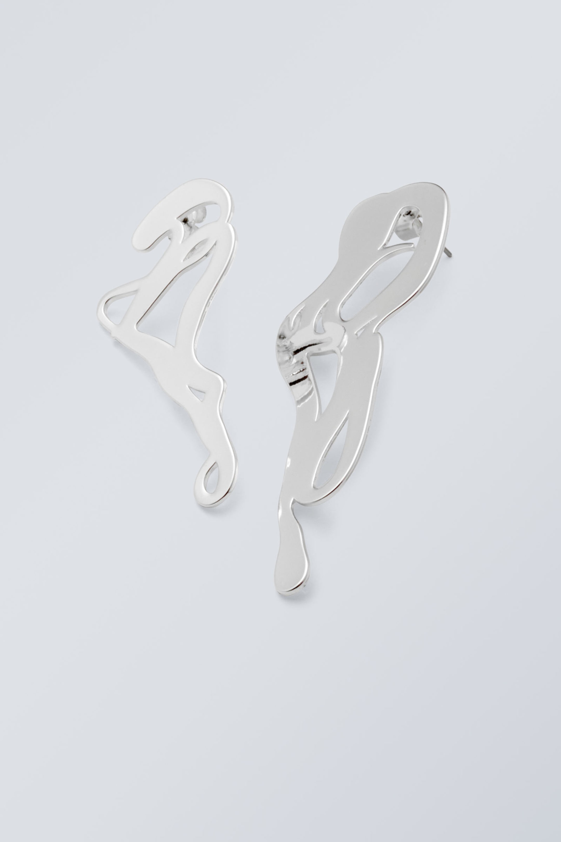 Silver - Curl Earrings - 0