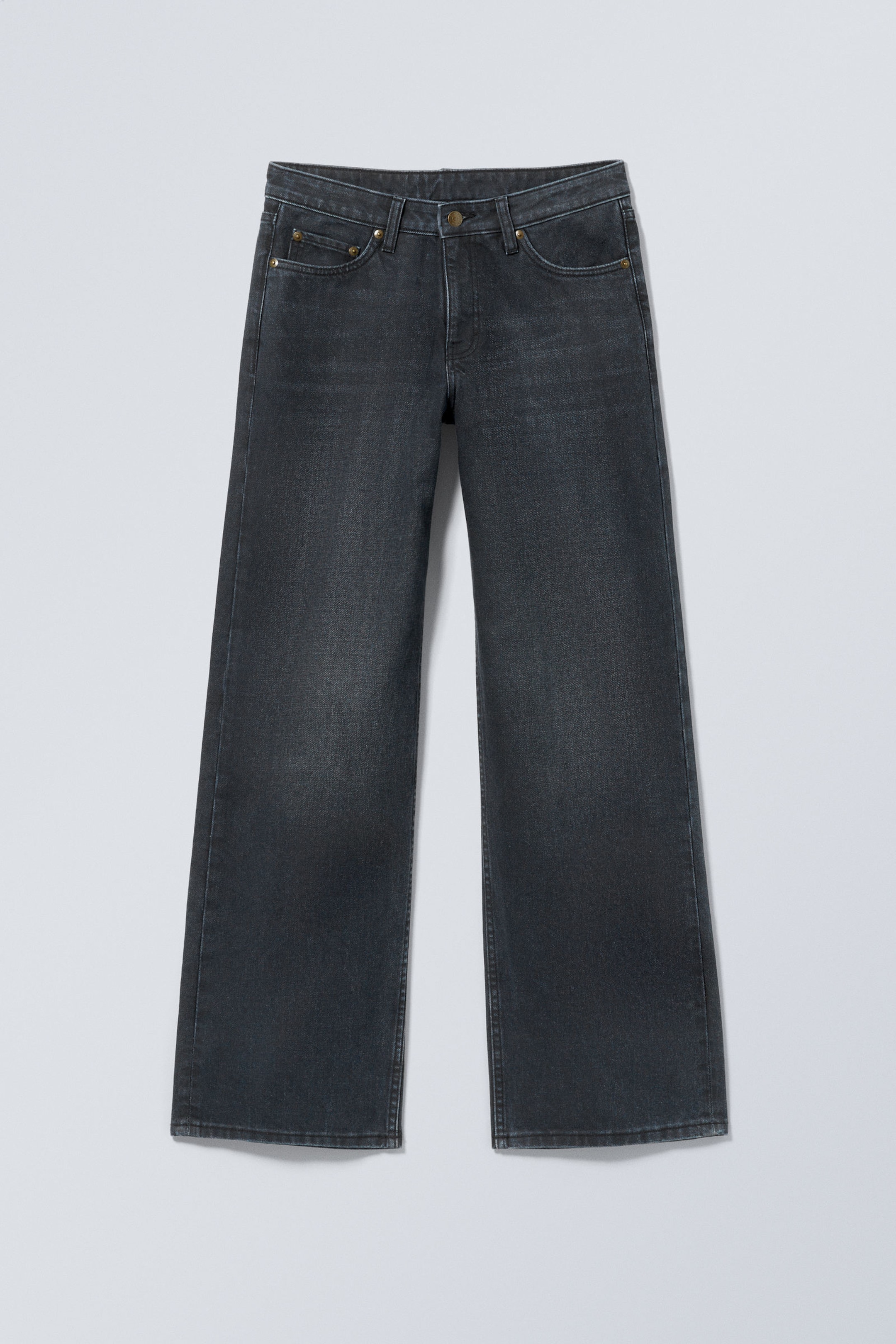 #4C5164 - Ample Low Rise Loose Wide Leg Jeans - 1
