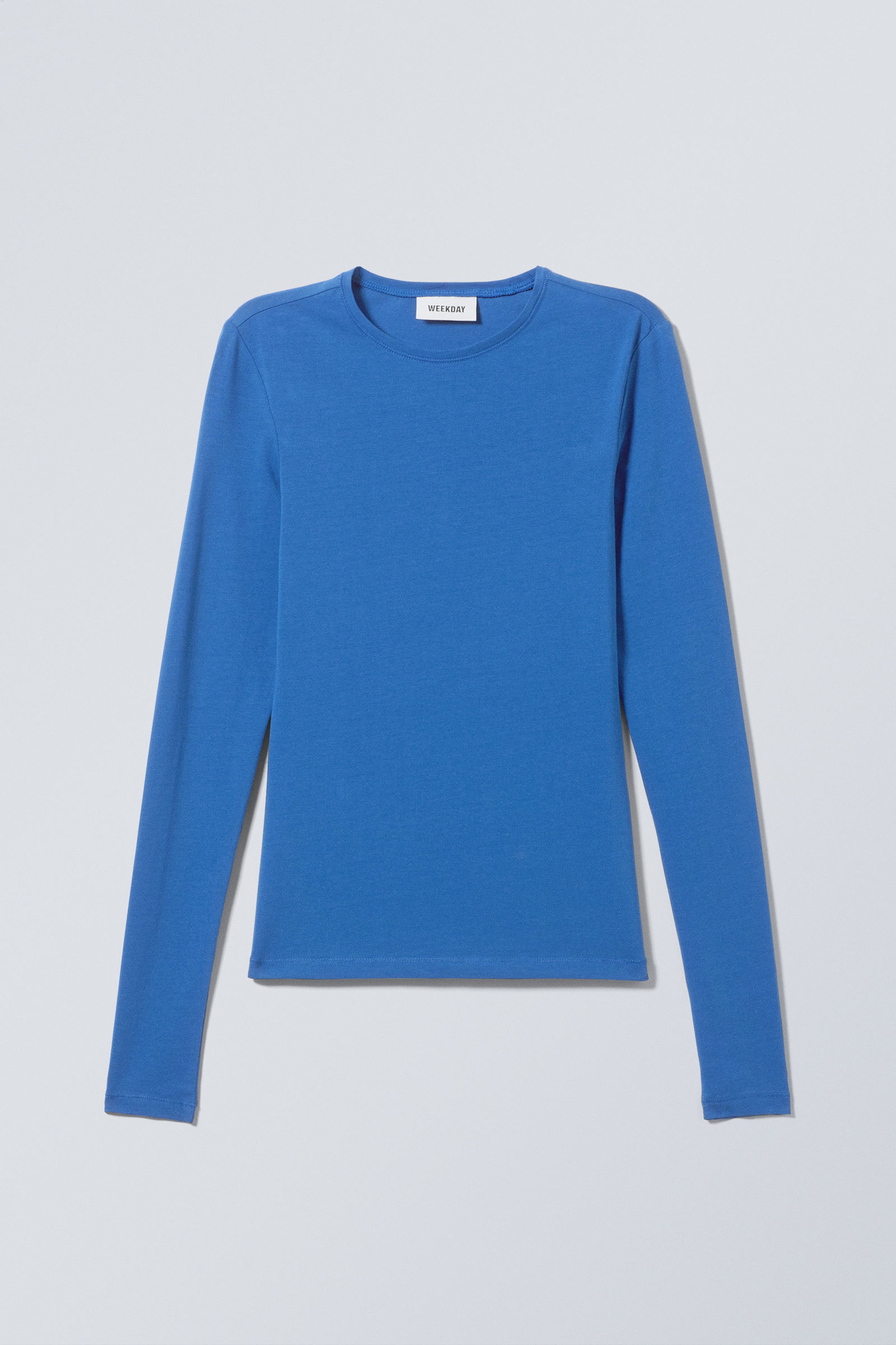 Leuchtendes Blau - Schmales Langarmtop - 4