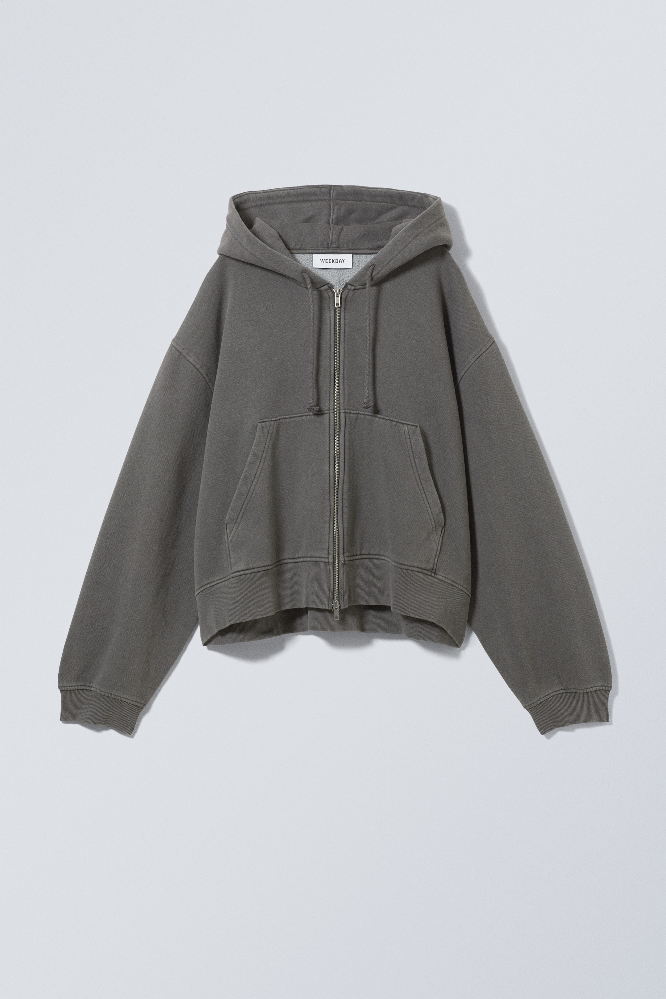 Dark Grey - Boxy Heavyweight Zip Hoodie - 0
