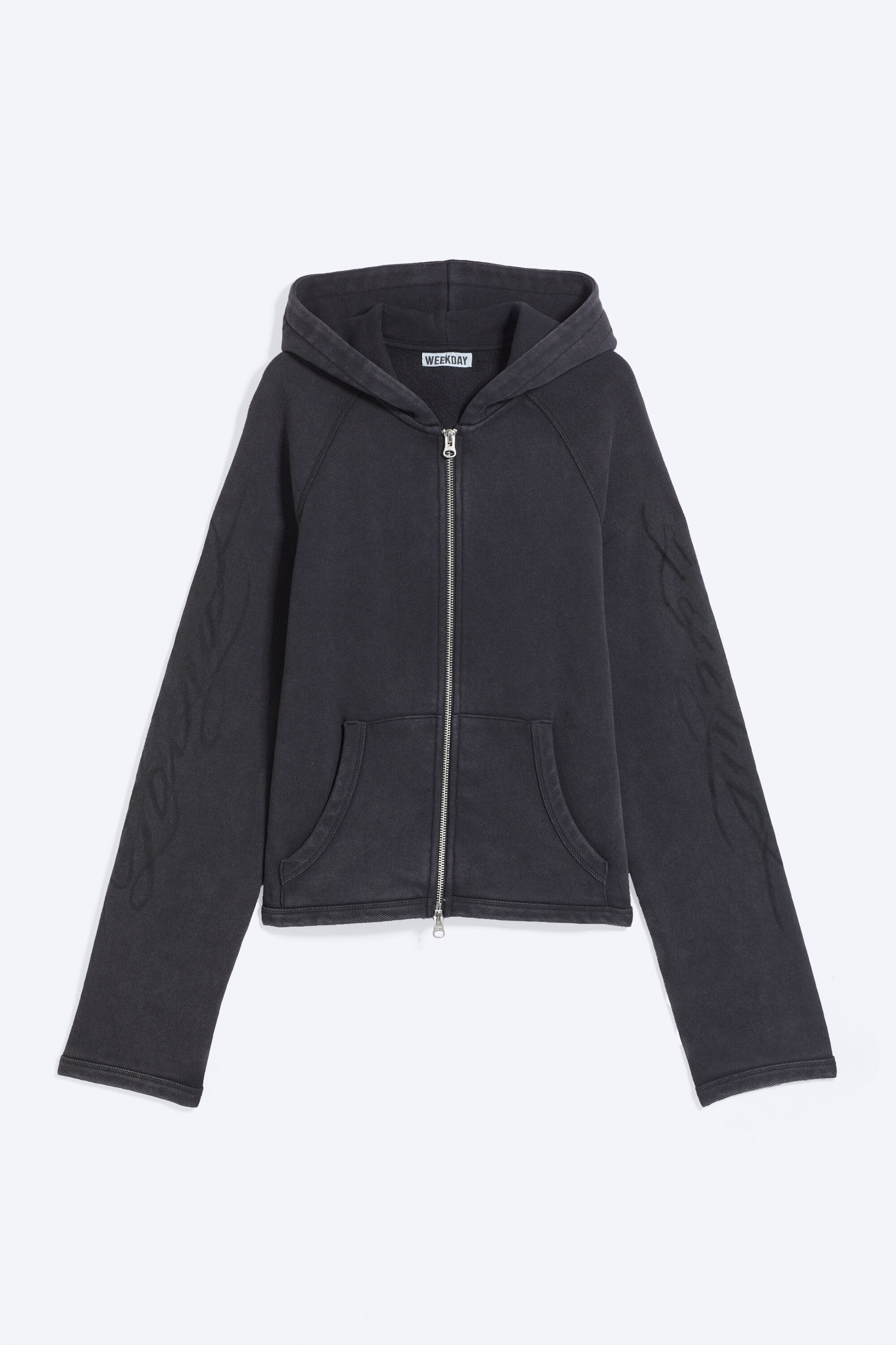 Svart - Slim-fit hettejakke - 2
