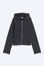 Svart - Slim-fit hettejakke - 4