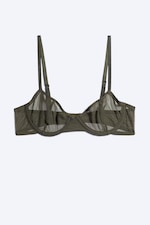 Dark Khaki Green - Sheer wire bra - 0