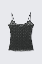 Mörkgrå - Lace Pyjama Tank Top - 0