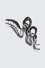 Silver - Wavy Hair Clip - 0