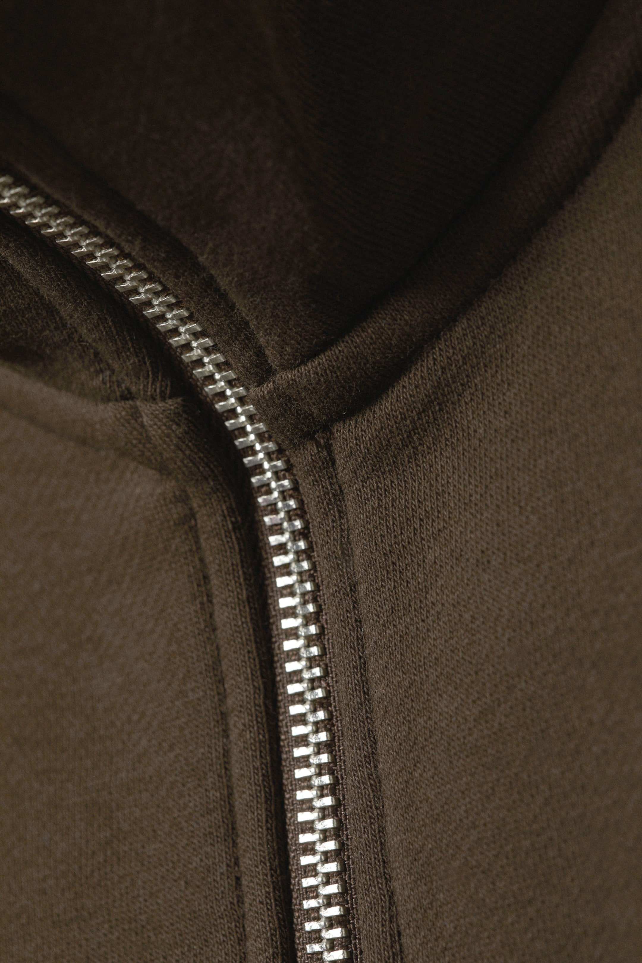 Dark Brown - Relaxed Heavy Half Zip Sweater - 2