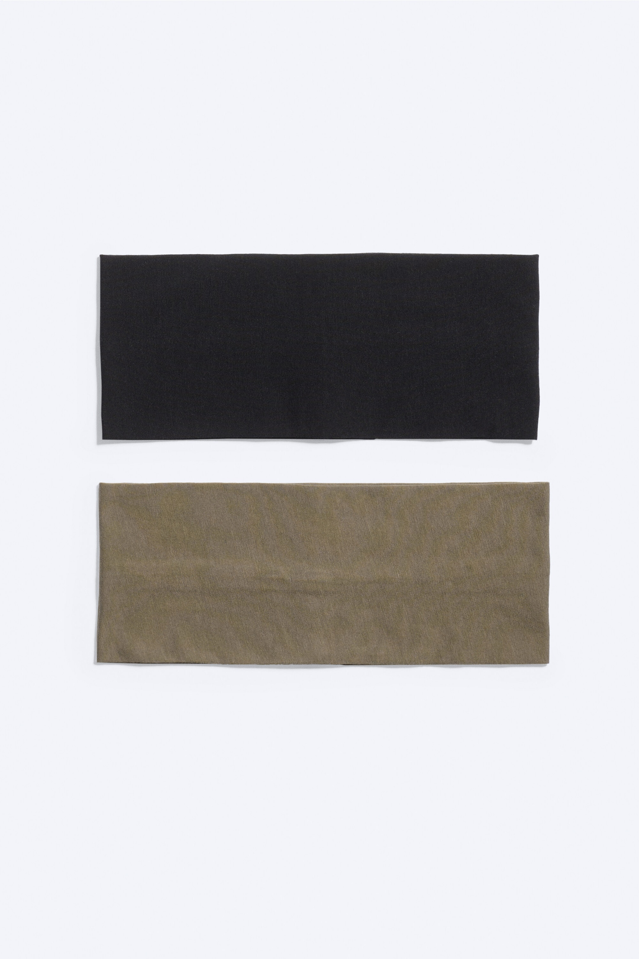 Schwarz + Graubraun - 2er-Pack breite Stirnbänder