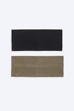 Schwarz + Graubraun - 2er-Pack breite Stirnbänder - 0