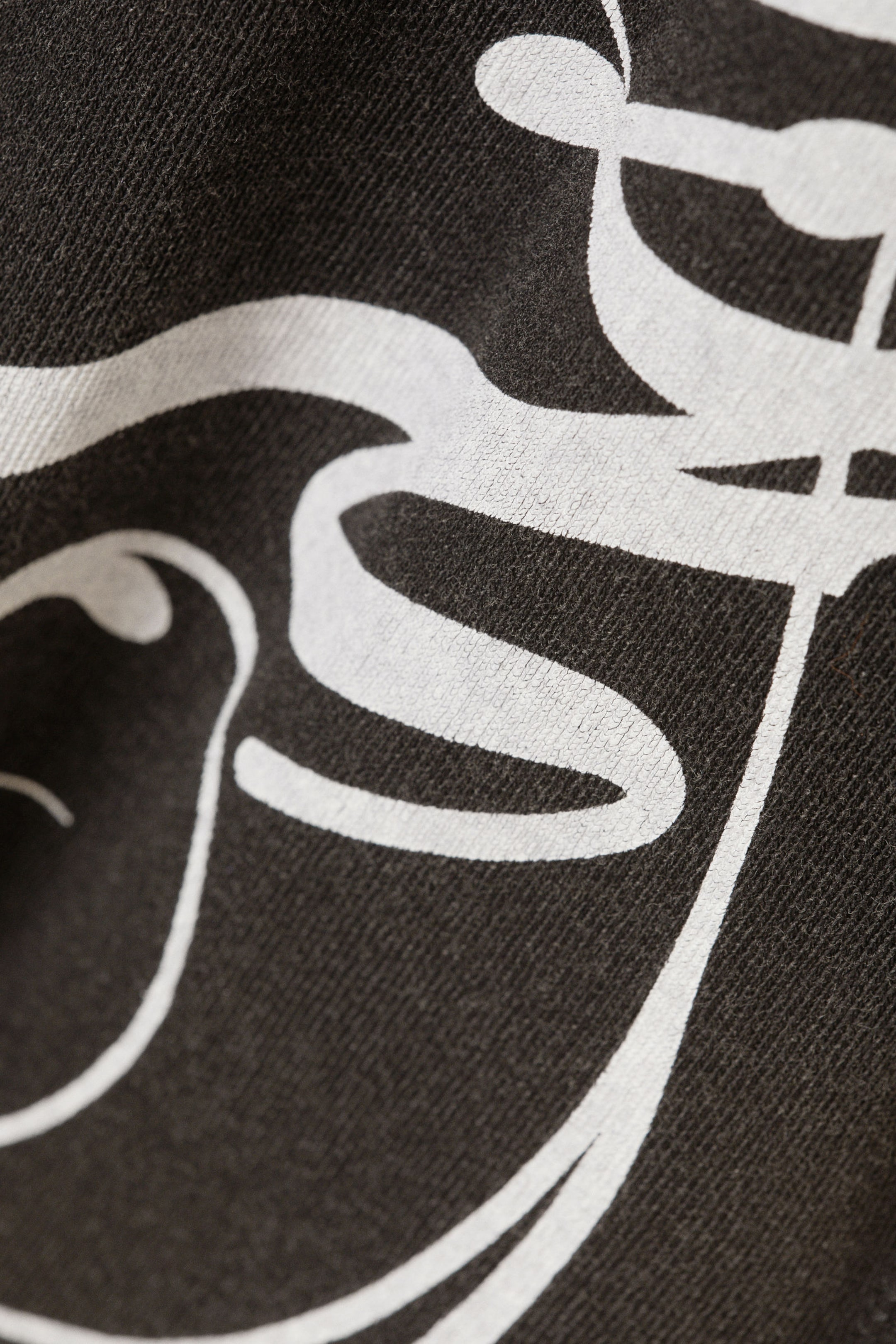 Washed Black - Distressed Printed T-shirt - 1