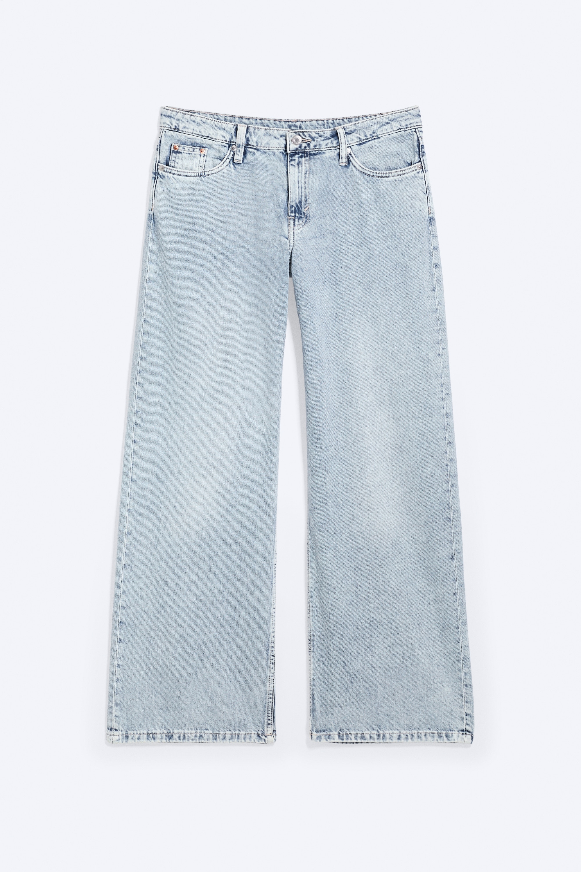 Imoo jeans med lavt liv, vide ben og løs passform - Dream Blue – lyseblå/90-tallsblå – middels blå/Vasket svart