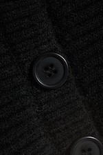 Black Melange - Rib-Knit Boat-Neck Bolero Cardigan - 1