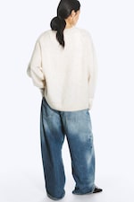 Blanc cassé - Pull oversize en maille de mohair - 2