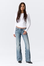 Blue Stream - Medium Blue - Nova Low Rise Slim Bootcut Leg Jeans - 0