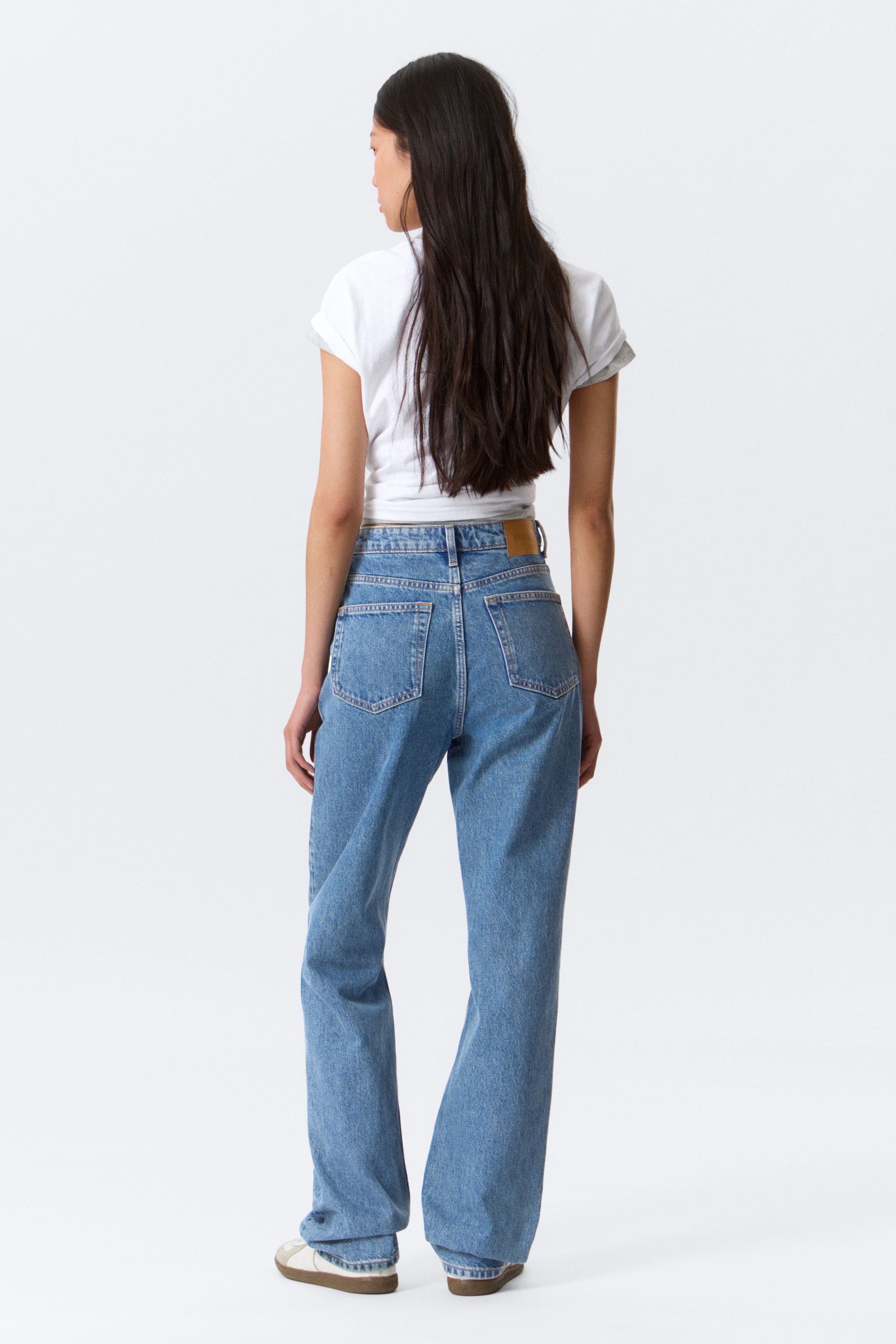 90s Blue - Medium Blue - Rowe Super High Waisted Regular Straight Leg Jeans - 3