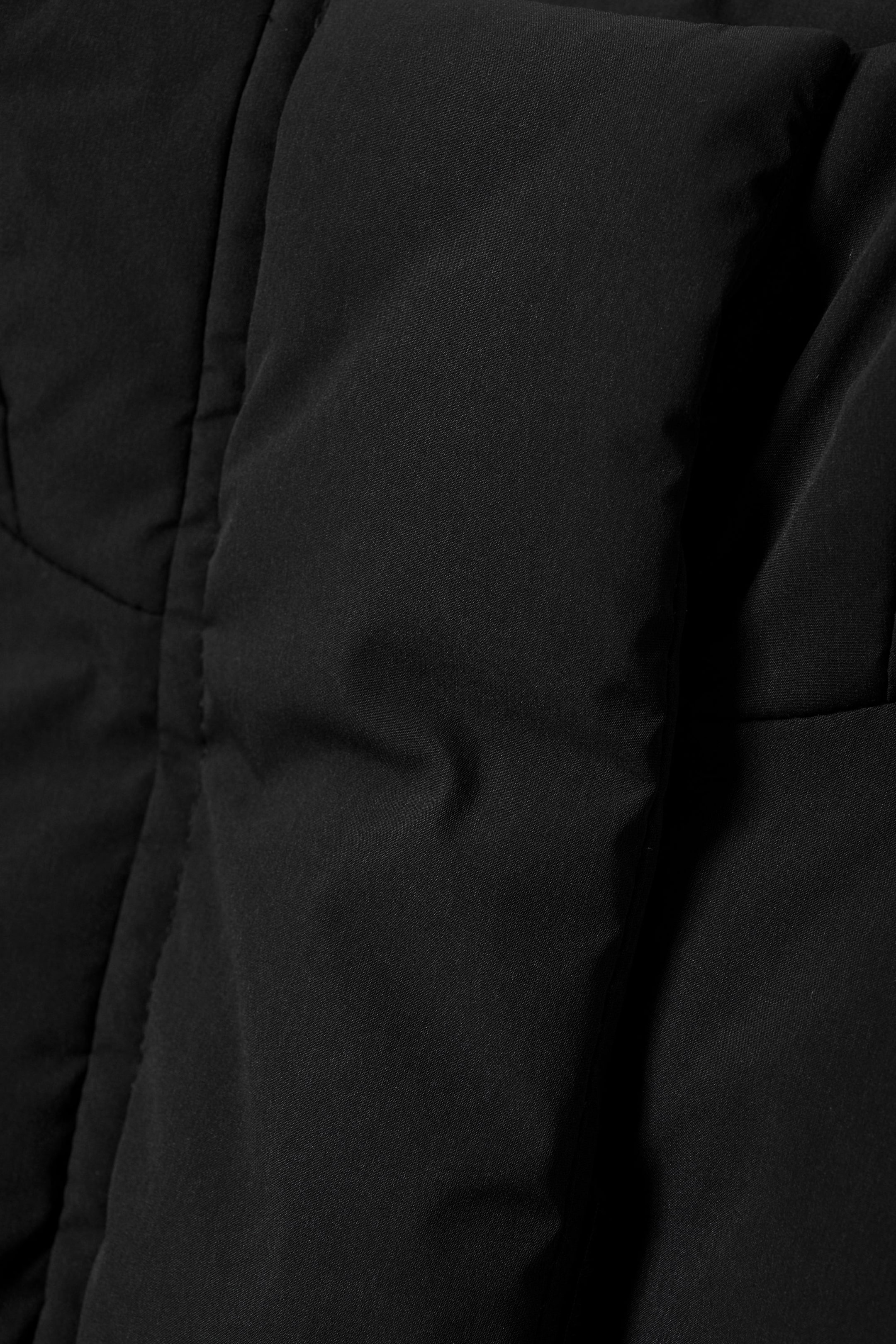 Black - Waisted Puffer Jacket - 5