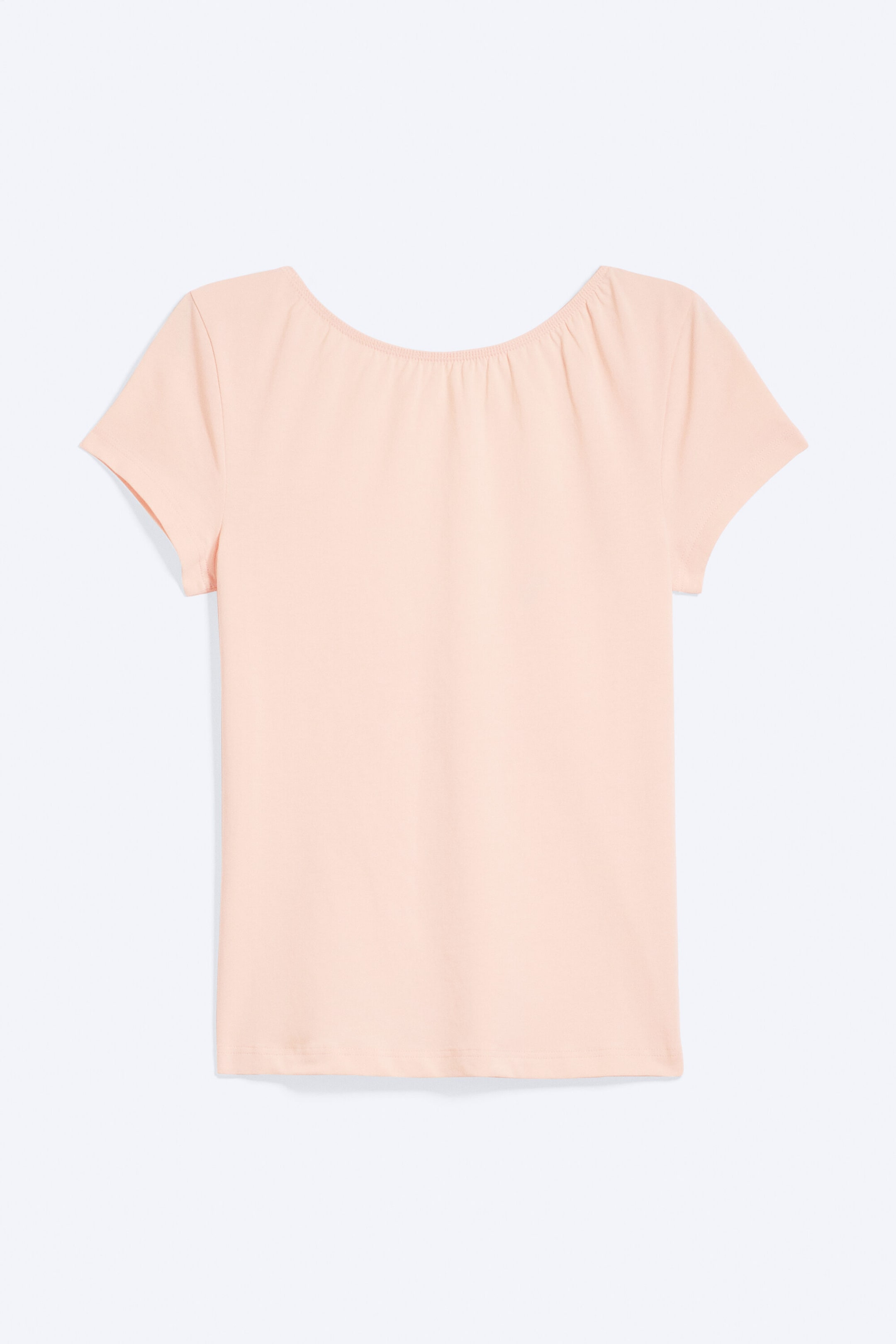 Pêche poudré clair - T-shirt court avec dos ajouré - 3