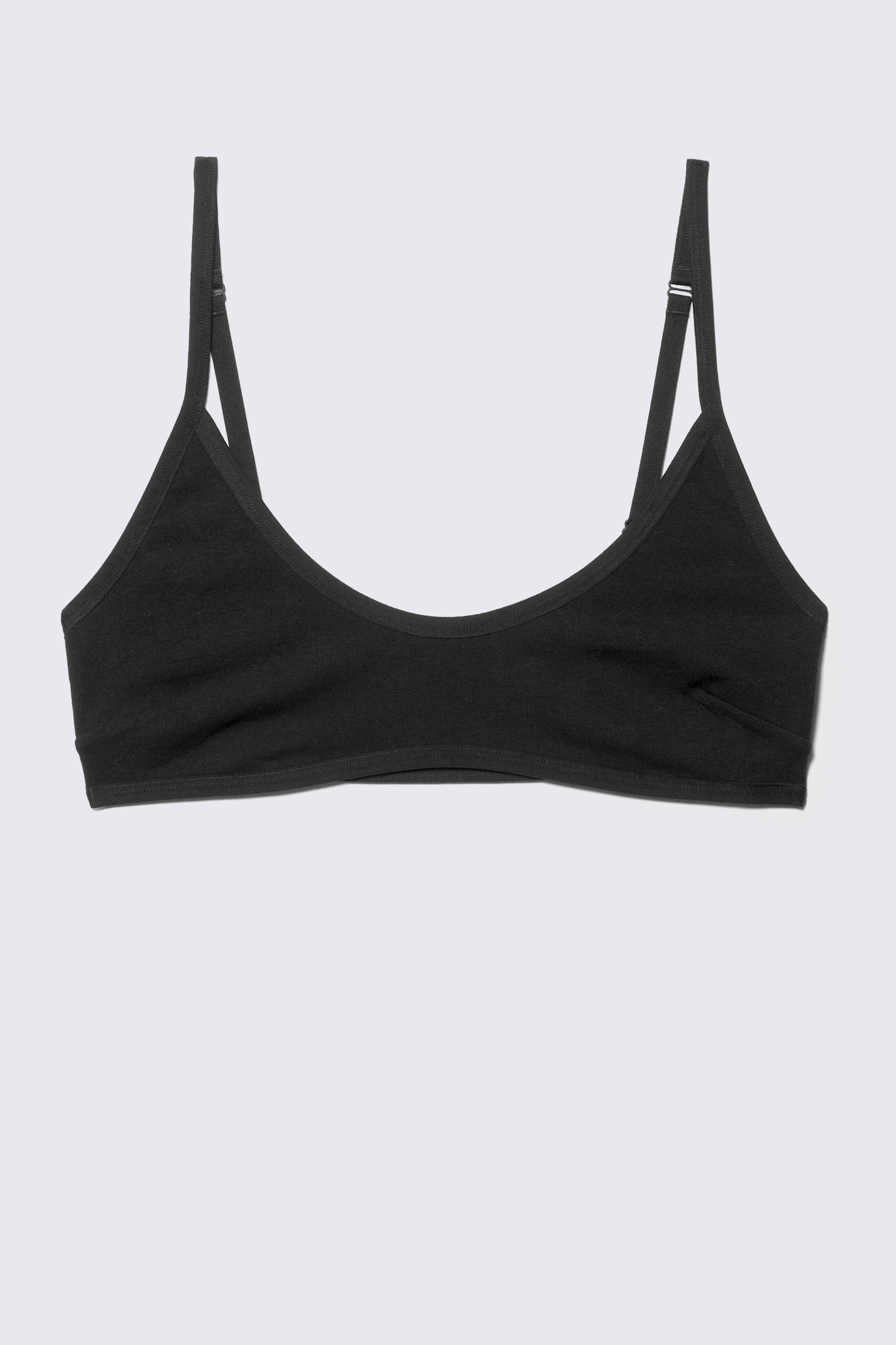 Schwarz - Baumwoll-Bustier Inez mit tiefem Ausschnitt - 1