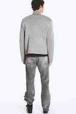 White/Black - Relaxed wool-blend cardigan - 3