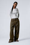astro loose baggy 2-tone corduroy trousers - Two-toned Dark
