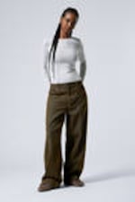 Two-toned Dark Mole - Astro Loose Baggy 2-Tone Corduroy Trousers - 2