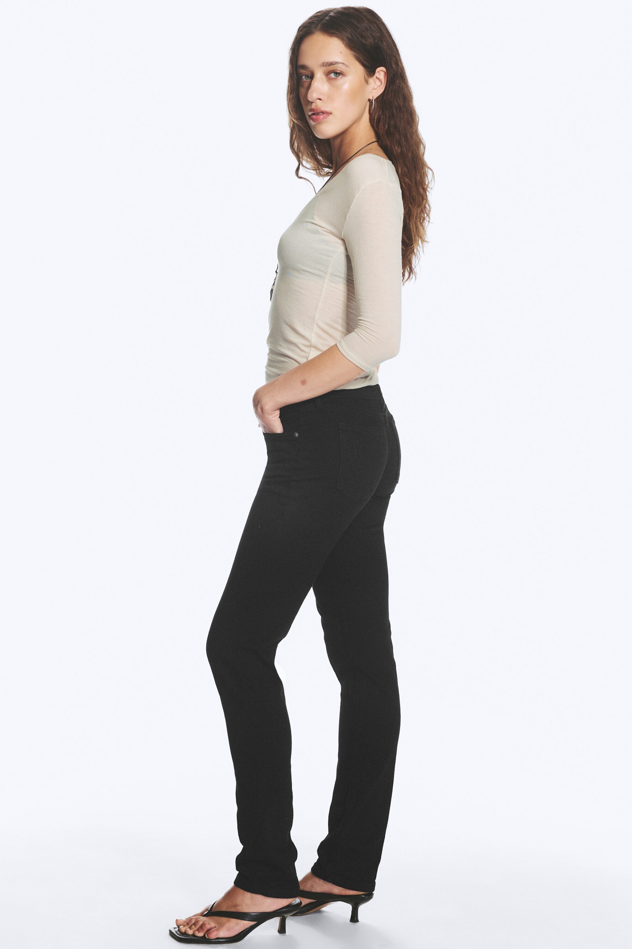 Black Rinse - Black - Neptune Low Rise Slim Straight Jeans - 3